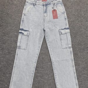 Levi's Premium Light Wash Cargo Denim Jeans – Relaxed Fit Multi-Pocket Utility Pants